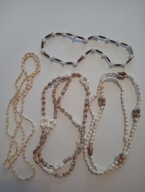#1220. 4 Piece Assorted, Genuine Shell Necklace Bundle